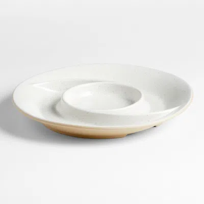 Crate & Barrel Poppy Recycled Clay Round Ceramic Serving Dish By Gaby Dalkin In White
