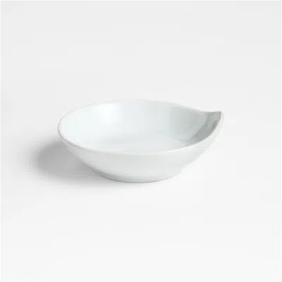 Crate & Barrel Porcelain Mini Round Grip Dish In White