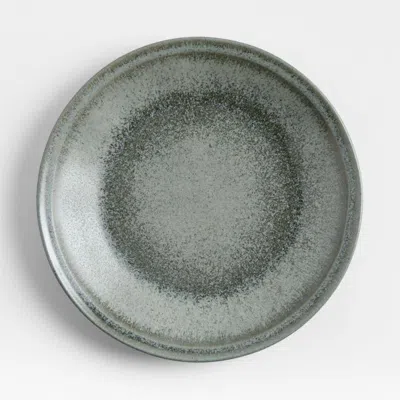 Crate & Barrel Prairie Moss Green Recycled Stoneware Dinner Plate