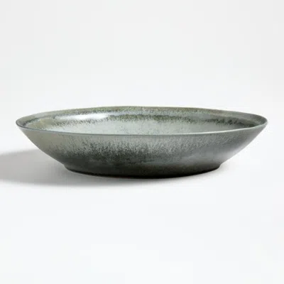 Crate & Barrel Prairie Moss Green Recycled Stoneware Serving Bowl