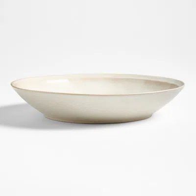 Crate & Barrel Prairie Natural Recycled Stoneware Serving Bowl In White