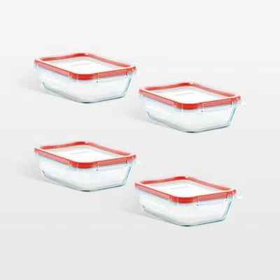 Crate & Barrel Pyrex Freshlock 2-cup Rectangular Glass Food Storage Container With Plastic Lid In Clear
