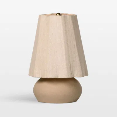 Crate & Barrel Raphael Ceramic Table Lamp With Fabric Shade 13.5" In Brown