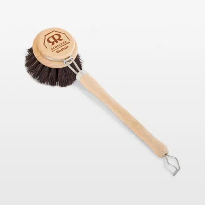 Crate & Barrel Redecker Medium Beechwood Dish Brush With Black Natural Bristles In Brown