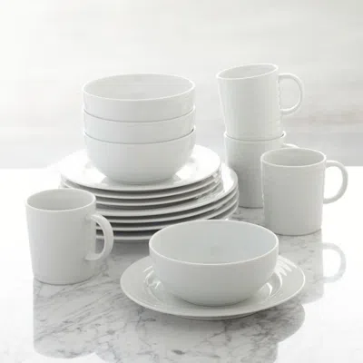 Crate & Barrel Roulette 16-piece Dinnerware Set In White