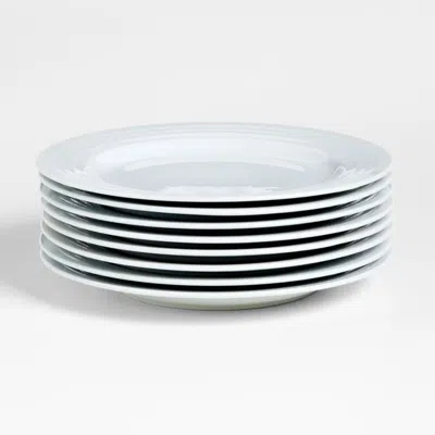 Crate & Barrel Roulette White Dinner Plates, Set Of 8
