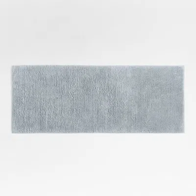 Crate & Barrel Rylan Organic Cotton Mist Blue Bath Mat 24"x60"