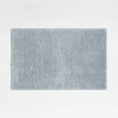 Crate & Barrel Rylan Organic Cotton Mistblue Bath Mat 24"x36" In Blue