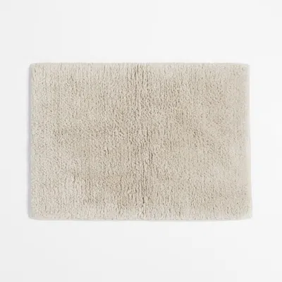 Crate & Barrel Rylan Organic Cotton Natural Taupe Bath Mat 18"x24" In Neutral