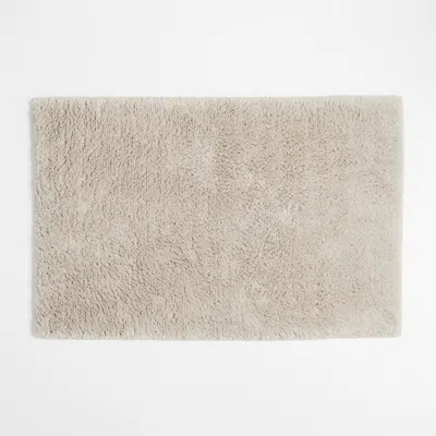 Crate & Barrel Rylan Organic Cotton Natural Taupe Bath Mat 24"x36" In Brown