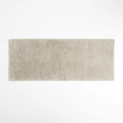 Crate & Barrel Rylan Organic Cotton Natural Taupe Bath Mat 24"x60" In Neutral
