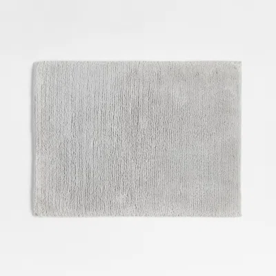 Crate & Barrel Rylan Organic Cotton Silver Bath Mat 18"x24" In Gray