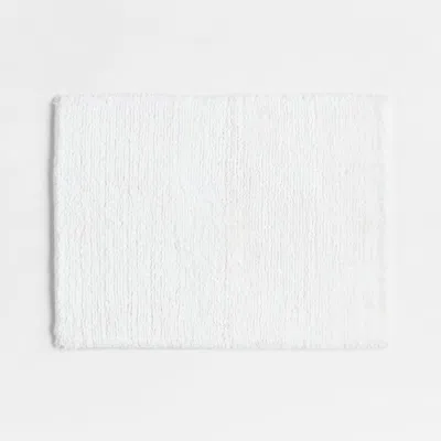 Crate & Barrel Rylan Organic Cotton White Bath Mat 18"x24"