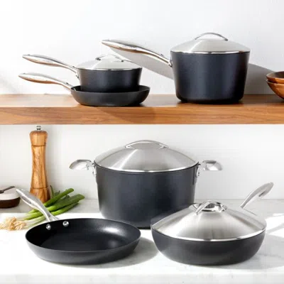 Crate & Barrel Scanpan ® Professional 10-piece Cookware Set In Black