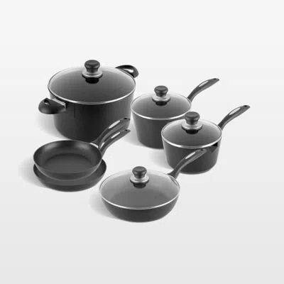 Crate & Barrel Scanpan ® Qraft 10-piece Cookware Set In Black
