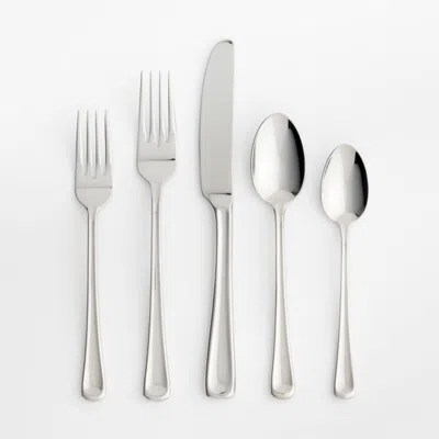 Crate & Barrel Scoop Mirror 5-piece Flatware Place Setting In Silver
