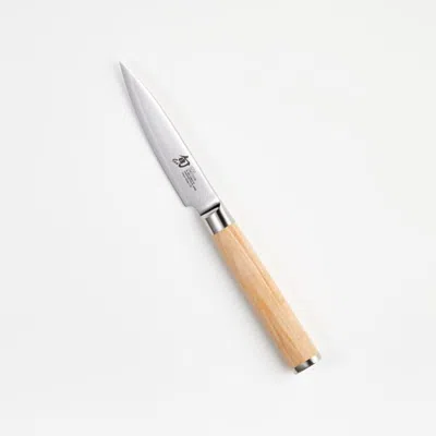 Crate & Barrel Shun ® Classic Blonde 3.5" Paring Knife In Neutral