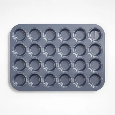 Crate & Barrel Slate Blue 24-cup Silicone Nonstick Mini Muffin Pan