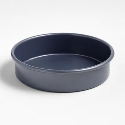 Crate & Barrel Slate Blue 9" Round Silicone Nonstick Cake Pan