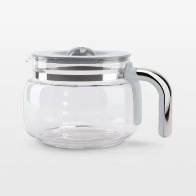 Crate & Barrel Smeg 10-cup Glass Carafe In Clear/silver