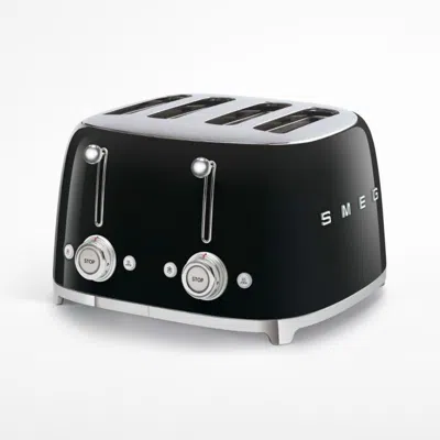 Crate & Barrel Smeg Black 4x4-slice Retro Toaster