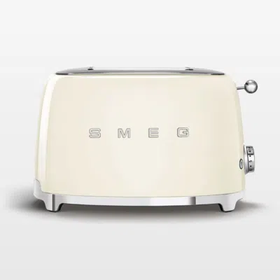 Crate & Barrel Smeg Cream 2-slice Retro Toaster In White