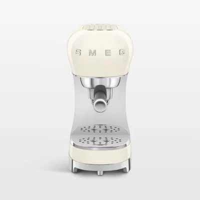 Crate & Barrel Smeg Cream Espresso Coffee Machine In White