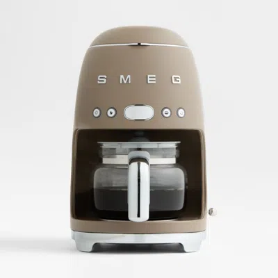 Crate & Barrel Smeg Matte Mocha Drip Coffee Maker In Gray