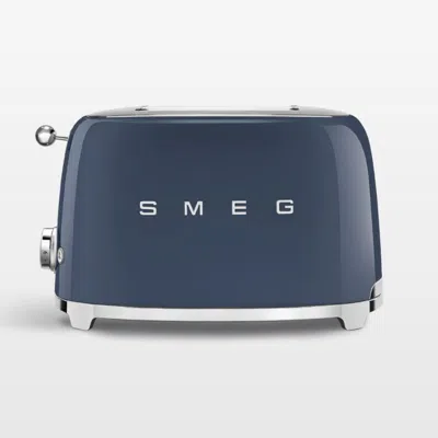 Crate & Barrel Smeg Navy 2-slice Retro Toaster In Blue