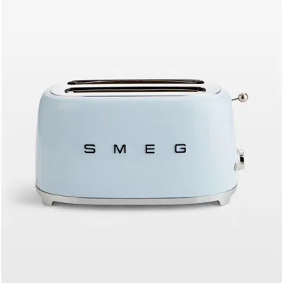 Crate & Barrel Smeg Pastel Blue 4-slice Long Slot Retro Toaster