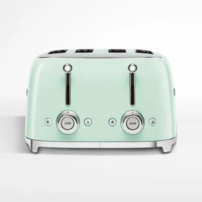 Crate & Barrel Smeg Pastel Green 4x4-slice Retro Toaster