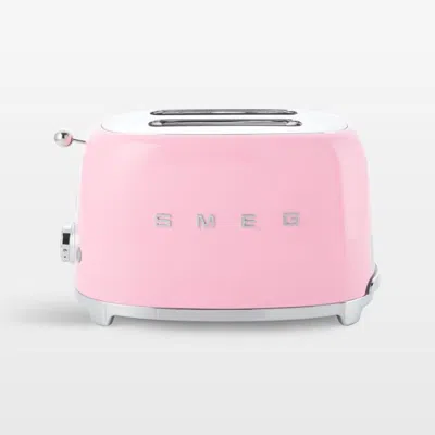 Crate & Barrel Smeg Pink 2-slice Retro Toaster