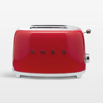 Crate & Barrel Smeg Red 2-slice Retro Toaster