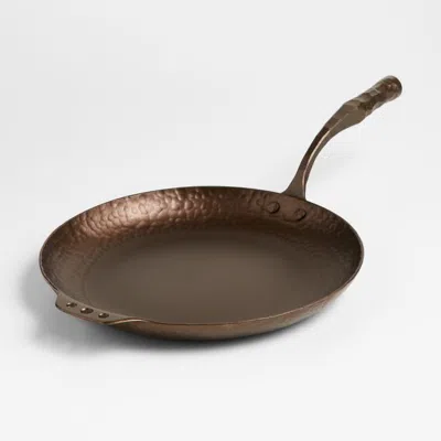 Crate & Barrel Smithey 12" Carbon Steel Farmhouse Skillet In Brown