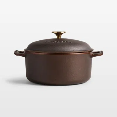 Crate & Barrel Smithey 5.5-qt. Cast Iron Dutch Oven In Brown