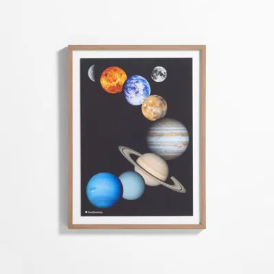 Crate & Barrel Smithsonian Solar System Montage Framed Wall Art Print In Black