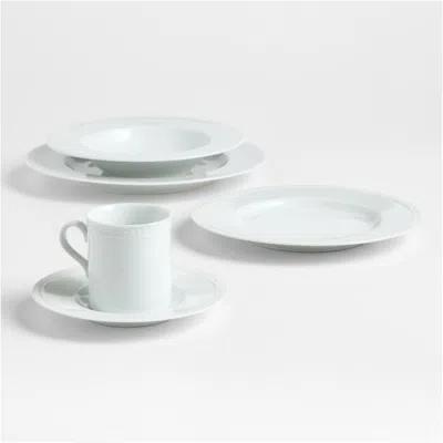Crate & Barrel Staccato White Porcelain 5-piece Place Setting