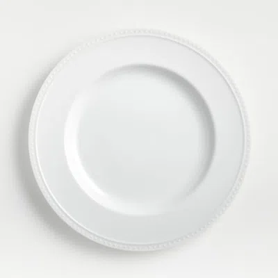 Crate & Barrel Staccato White Porcelain Dinner Plate