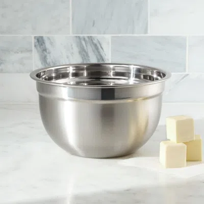 Crate & Barrel Stainless Steel 3-quart Bowl In Silver