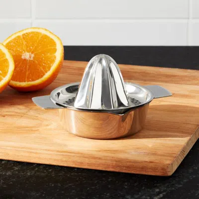 Crate & Barrel Stainless Steel Citrus Juicer In Silver