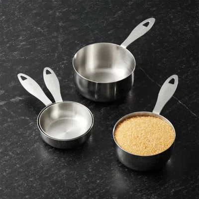 Crate & Barrel Stainless Steel Odd Size Measuring Cups, Set Of 4 In Multi