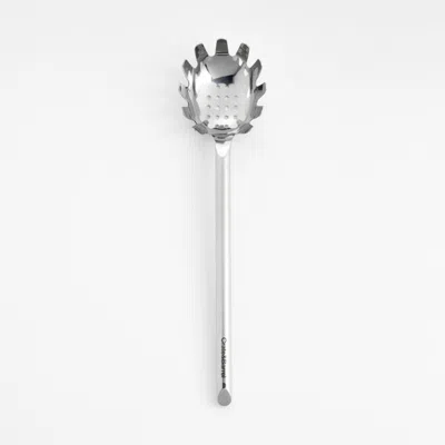 Crate & Barrel Stainless Steel Pasta Spoon In Silver