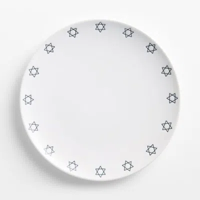 Crate & Barrel Star Of David Hanukkah Stoneware Dinner Plate In White