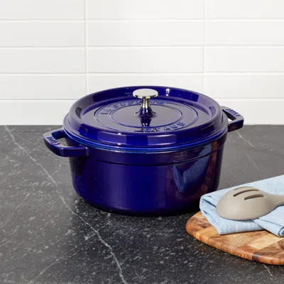 Crate & Barrel Staub ® 4-qt Dark Blue Round Cocotte