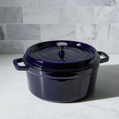 Crate & Barrel Staub 5.5-qt Round Dark Blue Cocotte
