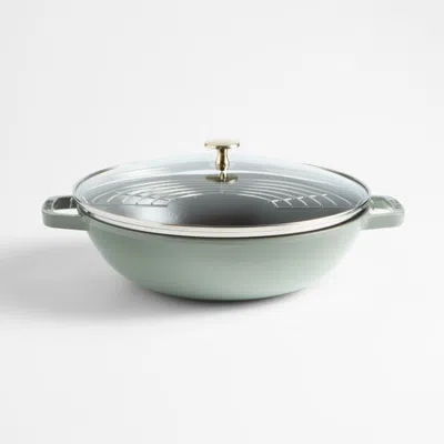 Crate & Barrel Staub ® Eucalyptus 4.5-qt. Perfect Pan In Green