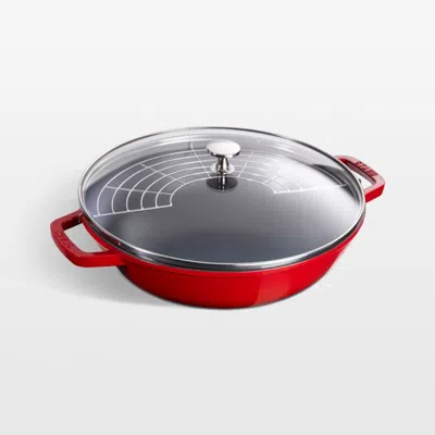 Crate & Barrel Staub ® Matte Cherry 4.5-qt. Perfect Pan In Red