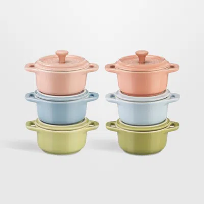 Crate & Barrel Staub ® Pastels 6-piece Ceramic Mini Cocottes Set In Multi