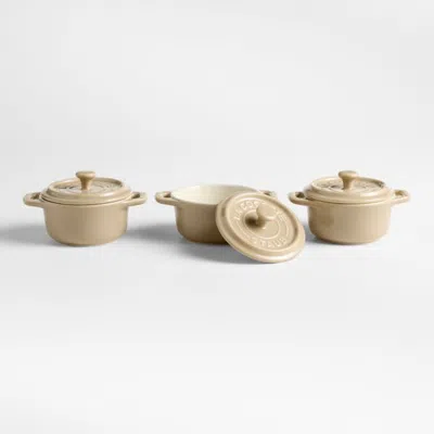 Crate & Barrel Staub ® Sesame Mini Cocottes, Set Of 3 In Neutral