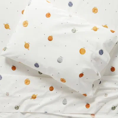Crate & Barrel Stay Cool Outer Orbit 100% Organic Cotton Kids Twin Sheet Set In Multi